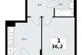 Appartement 1 chambre 36 m² Troïtsk, Russie