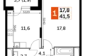 Квартира 1 комната 41 м² Развилка, Россия