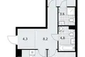 2 room apartment 59 m² Kommunarka, Russia