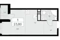 Wohnung 1 Zimmer 24 m² poselenie Sosenskoe, Russland