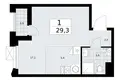 1 room apartment 29 m² Troitsk, Russia