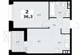 2 room apartment 36 m² poselenie Sosenskoe, Russia