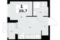 1 room apartment 21 m² poselenie Sosenskoe, Russia