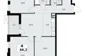 4 room apartment 66 m² Moscow, Russia