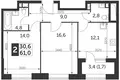 Wohnung 2 Zimmer 61 m² Nordöstlicher Verwaltungsbezirk, Russland