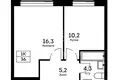 Квартира 1 комната 36 м² Даниловский район, Россия