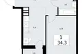 Appartement 1 chambre 34 m² Vnoukovo, Russie