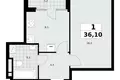 Wohnung 1 Zimmer 36 m² Nördlicher Verwaltungsbezirk, Russland