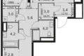 2 room apartment 82 m² Moscow, Russia