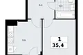 Mieszkanie 1 pokój 35 m² Troick, Rosja