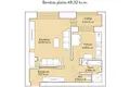 Mieszkanie 2 pokoi 50 m² Wilno, Litwa