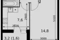 Mieszkanie 1 pokój 35 m² Razvilka, Rosja