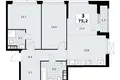 3 room apartment 75 m² South-Western Administrative Okrug, Russia