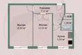 2 room apartment 43 m² Barysaw, Belarus