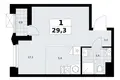 Wohnung 1 zimmer 29 m² Troizk, Russland