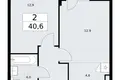 2 room apartment 41 m² Vnukovo, Russia