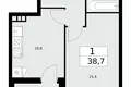 Wohnung 1 Zimmer 39 m² poselenie Sosenskoe, Russland