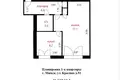 1 room apartment 31 m² Minsk, Belarus