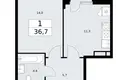 Apartamento 1 habitación 37 m² Vnukovo, Rusia