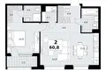 2 room apartment 61 m² Kommunarka, Russia