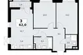 3 room apartment 62 m² poselenie Sosenskoe, Russia