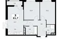 3 room apartment 62 m² poselenie Sosenskoe, Russia