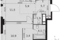 Apartamento 2 habitaciones 43 m² Moscú, Rusia