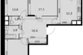 Квартира 3 комнаты 80 м² Развилка, Россия