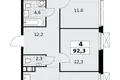 Квартира 4 комнаты 92 м² Юго-Западный административный округ, Россия