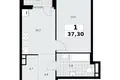 1 room apartment 37 m² Northern Administrative Okrug, Russia