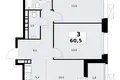 3 room apartment 61 m² Kommunarka, Russia