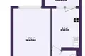 1 room apartment 41 m² Minsk, Belarus