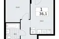 Wohnung 1 zimmer 36 m² Troizk, Russland