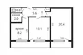 Квартира 2 комнаты 51 м² Минск, Беларусь