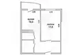 1 room apartment 42 m² Muchaviecki sielski Saviet, Belarus