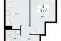 1 room apartment 33 m² Kommunarka, Russia