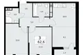 3 room apartment 63 m² poselenie Sosenskoe, Russia