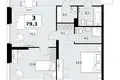 3 room apartment 79 m² Kommunarka, Russia