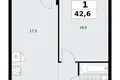 Mieszkanie 1 pokój 43 m² Kommunarka, Rosja