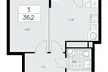 1 room apartment 36 m² poselenie Sosenskoe, Russia