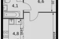 Студия 1 комната 31 м² Развилка, Россия