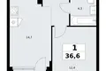 Apartamento 1 habitación 37 m² Kommunarka, Rusia