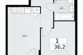 Mieszkanie 1 pokój 36 m² Troick, Rosja