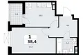 1 room apartment 38 m² poselenie Sosenskoe, Russia