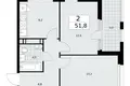 Квартира 2 комнаты 52 м² Москва, Россия