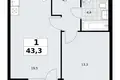 Appartement 1 chambre 43 m² Kommunarka, Russie