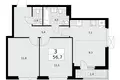 Квартира 3 комнаты 57 м² поселение Сосенское, Россия