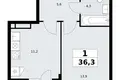 Wohnung 1 zimmer 36 m² Postnikovo, Russland