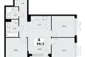 4 room apartment 67 m² poselenie Sosenskoe, Russia