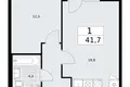 Appartement 1 chambre 42 m² Troïtsk, Russie